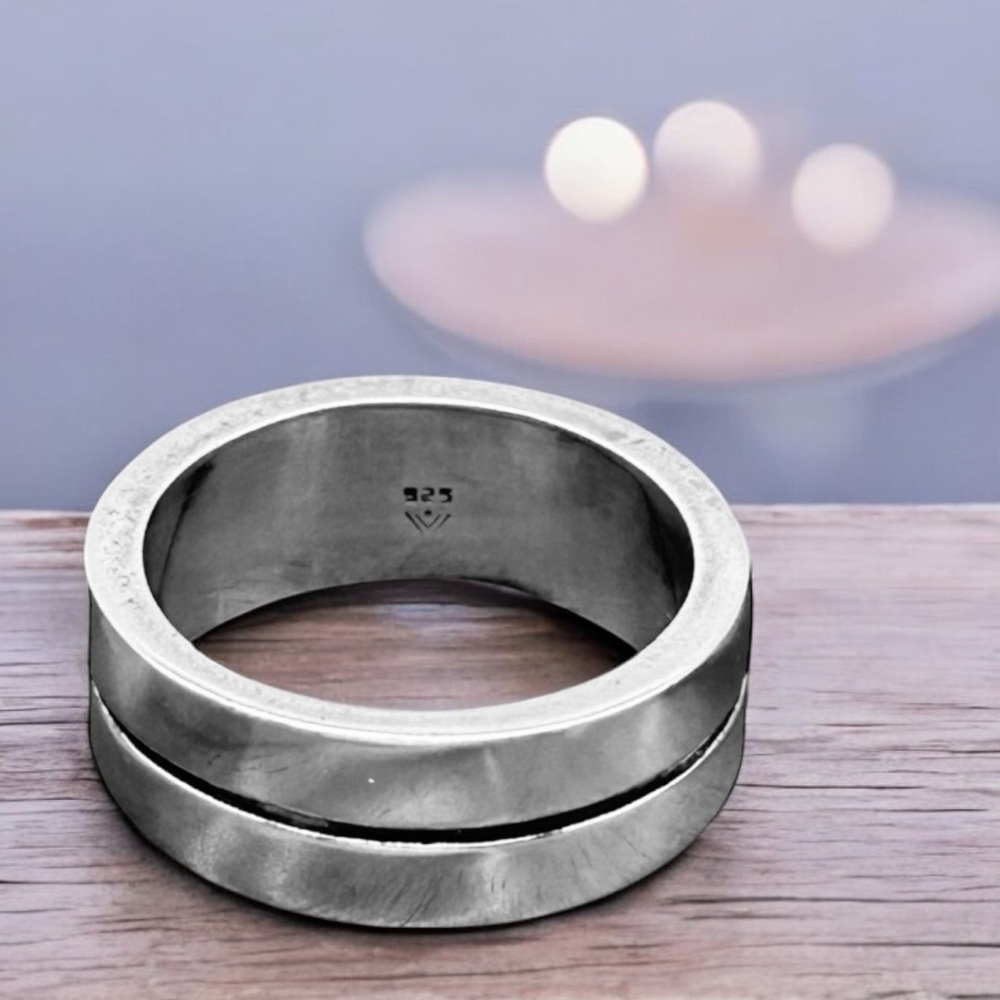 RARE Silpada 925 Sterling Silver Unisex Vintage Double Split Band Size 11 R0351 - Picture 15 of 15